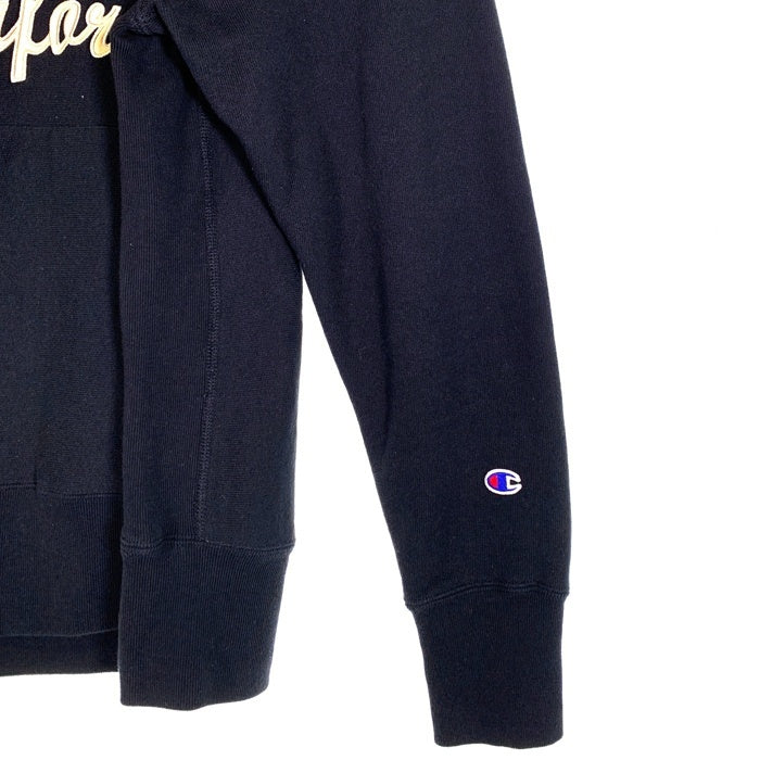 Champion チャンピオン リバースウィーブ プルオーバースウェットパーカー 単色タグ復刻 カレッジワッペン ブラック C3-W112 Size L 福生店