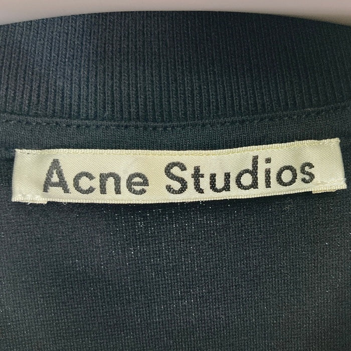 Acne Studios アクネ ストゥディオズ 3367690004 ロゴプリント モックネック ストレッチ 半袖Tシャツ ブラック sizeM 瑞穂店