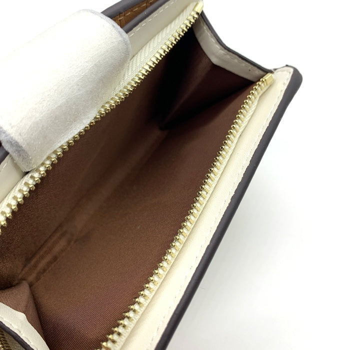 COACH コーチ CQ146 シグネチャー 二つ折り財布 ハートプリント ベージュ ホワイト ピンク 福生店