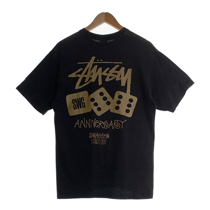 STUSSY ステューシー SWAGGER スワッガー 12周年 ダイス 半袖 Tシャツ ブラック ゴールド メキシコ製 Size M 福生店