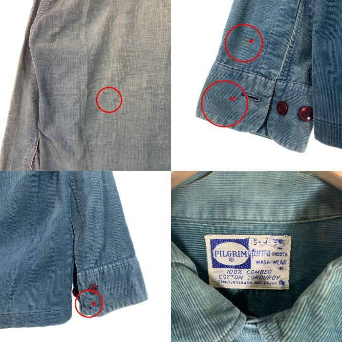 60's PILGRIM ピルグリム オープンカラー コーデュロイシャツ グリーン Size M 福生店