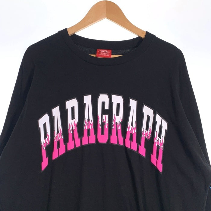 Paragraph パラグラフ アーチファイヤーロゴプリント ロングスリーブTシャツ ブラック Size 1 福生店