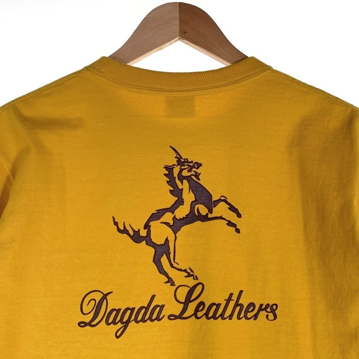 Dagda Leathers ダグダレザーズ プリント ポケットTシャツ 袖刺繡 マスタード 旧マッコイ 滝沢氏 2 Size M 福生店
