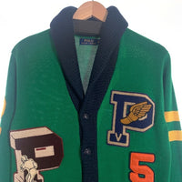 POLO RALPH LAUREN ポロ ラルフローレン レタード ワッペン ニット カーディガン グリーン Size XS 福生店