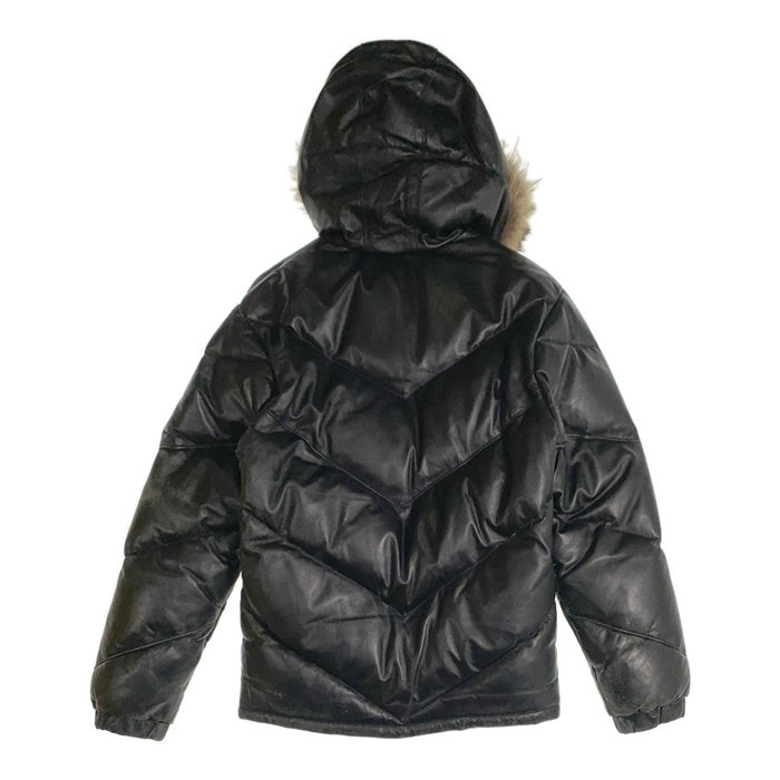 Schott ショット ラムレザー 羊革 コヨーテ ファー ダウン ジャケット ブラック USA製 Size 34 福生店