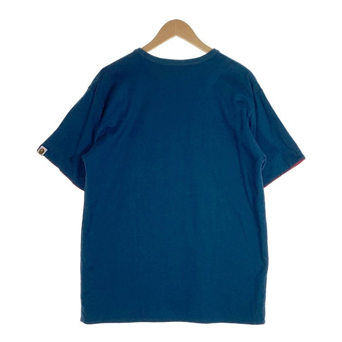 A BATHING APE アベイシングエイプ リバーシブル プリントTシャツ ネイビー レッド 001CSA301008X Size 2XL 福生店