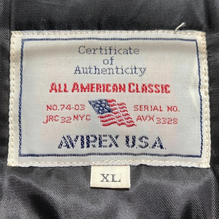 AVIREX アヴィレックス B-3 HOODIE ミリタリージャケット 中綿 ボア ポリエステル ブラウン 783-2252050 Size XL 瑞穂店