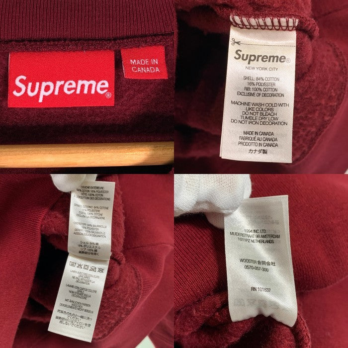 SUPREME シュプリーム 22AW Box Logo Crew Neck ボックス クルーネック スウェット バーガンディー カナダ製 Size XL 福生店