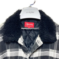 SUPREME シュプリーム 21AW  Faux Fur Collar Flannel Shirt  ファーカラー チェック フランネルシャツ ブラック Size M 瑞穂店