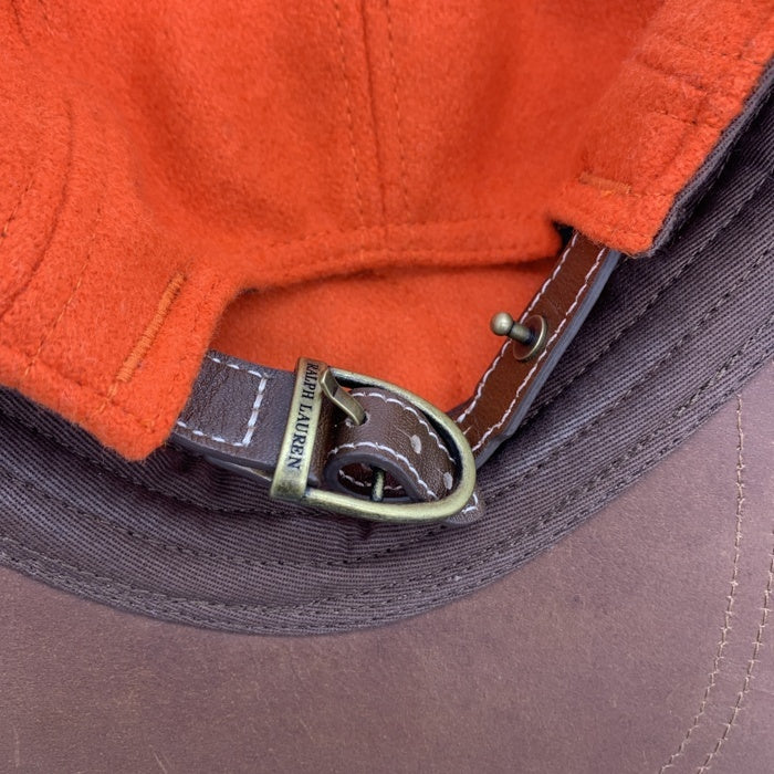 Polo by Ralph Lauren ポロ バイ ラルフローレン レザービル ウールブレンド キャップ オレンジ ブラウン 福生店