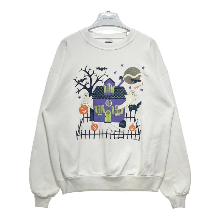 Gopher Sport USA製 ハロウィンプリント スウェットトレーナー ホワイト sizeL 瑞穂店