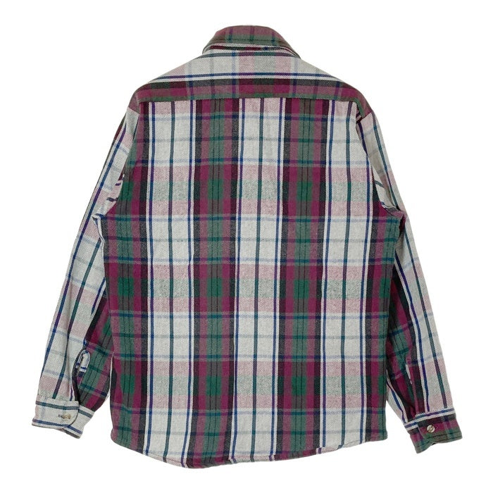 FIVE BROTHER ファイブブラザー 90's ヘビーネルシャツ チェック ホワイトxパープル sizeM 瑞穂店