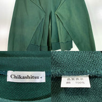 Chikashitsu+ チカシツプラス 刺繡 クルーネックスウェットトレーナー グリーン Size F (L-XL相当) 福生店
