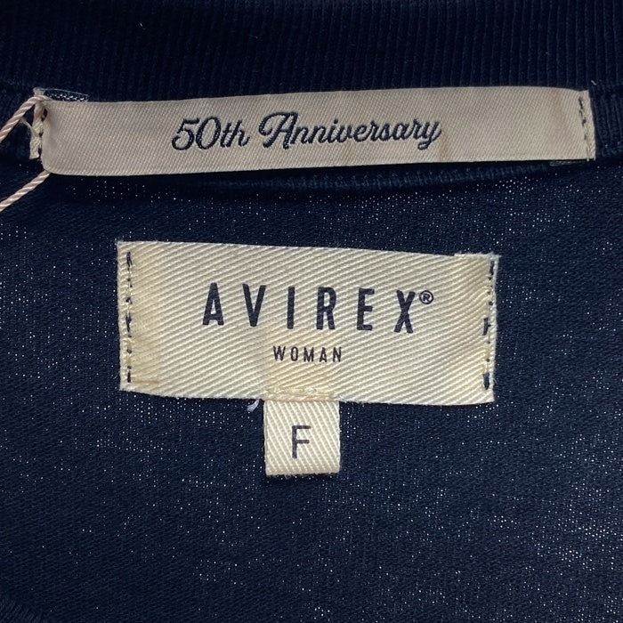 AVIREX アヴィレックス 783-5135606 50th Anniversary LEATHER PATCHED FATIGUE T-SHIRT レザーパッチ ファティーグ Tシャツ ブラック sizeF 瑞穂店