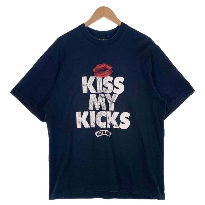 NITRAID ナイトレイド KISS MY KICKS プリント Tシャツ ブラック Size XL 福生店