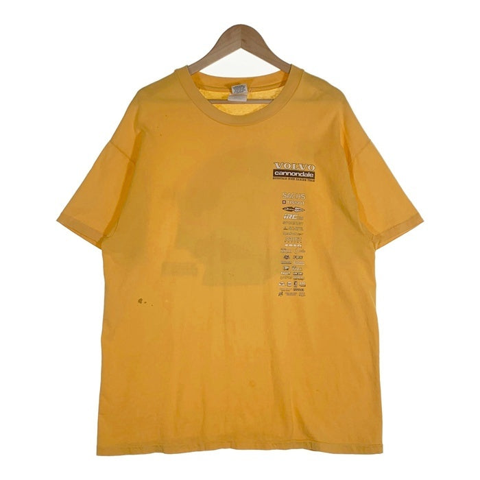 Volvo Cannondale ボルボ キャノンデール Mountain Bike Raching Team プリントTシャツ イエロー USA製 Size G (40-42) XL相当 福生店