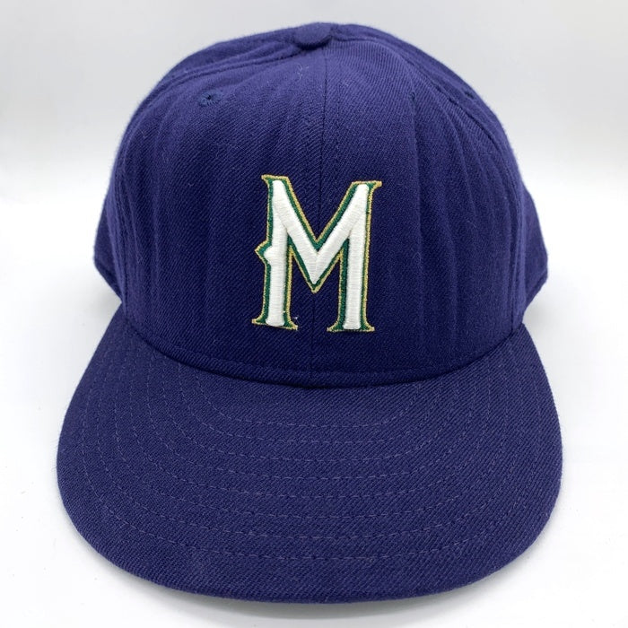 90's New Era ニューエラ 59FIFTY MLB ミルウォーキー・ブリュワーズ ウールベースボールキャップ ネイビー USA製 Size 7 3/8 (58.7cm) 福生店