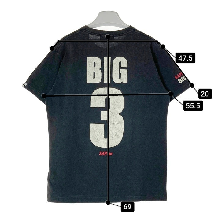 SAPEur サプール BULLS BIG 3 クラッキングプリント Tシャツ グレー sizeL 瑞穂店