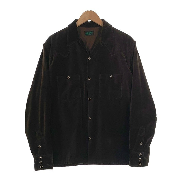 STEVENSON OVERALL Co. スティーブンソン オーバーオール UrbanLasso-UL1 ベロア ウエスタンシャツ ブラウン やや厚手 Size XL 福生店
