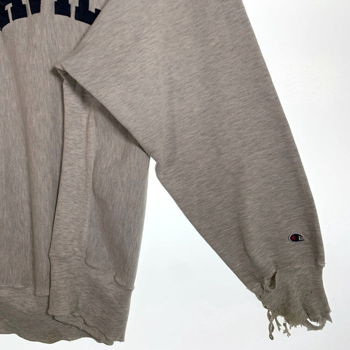 90's Champion チャンピオン リバースウィーブ クルーネックスウェットトレーナー XAVIER サテンワッペン オートミール ボロ Size XXL 福生店