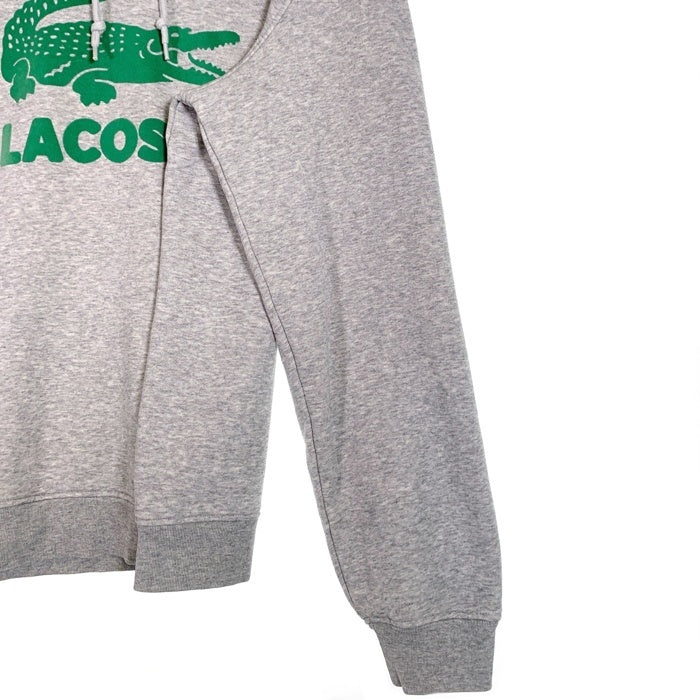 LACOSTE ラコステ ビッグロゴ プルオーバーパーカー フーディー フロッキープリント グレー SH2169 Size US L 福生店