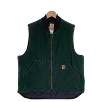 00's CARHARTT カーハート Duck Work Vest ダックワークベスト グリーン V02 SPC USA製 Size XL-R 福生店