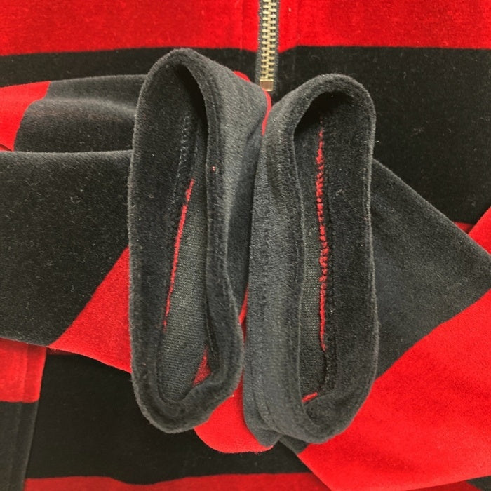 RALPH LAUREN ラルフローレン 90s ベロアボーダーハーフジップ レッド×ブラック sizeL 瑞穂店