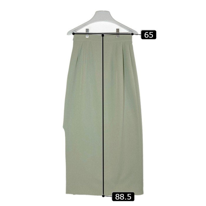 CLANE クラネ 11109-6092 SCOOP LINE SLIT SKIRT  ラインスリット ロングスカート グリーン size1 瑞穂店