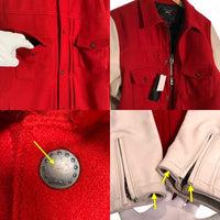 glamb グラム Melvin JKT メルヴィンジャケット トラッカー ウール袖レザー レッド ホワイト GB0419/JKT01 Size 3 福生店