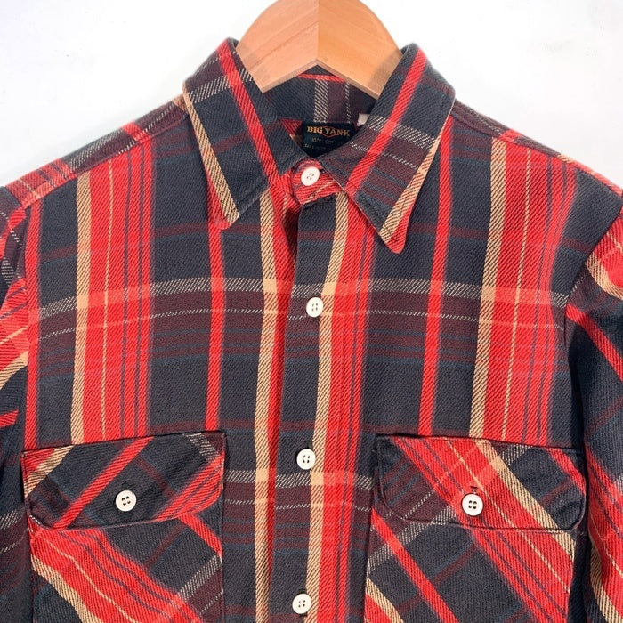 70's BIG YANK ビッグヤンク Plaid Flannel Shirt チェック フランネルシャツ レッド イエロー ブラウン Size S 福生店