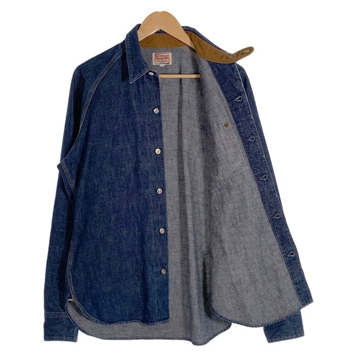 DELUXEWARE デラックスウェア USL DENIM SHIRT デニムシャツ ラグランスリーブ 比翼 インディゴ 40sモデル Size XL 福生店