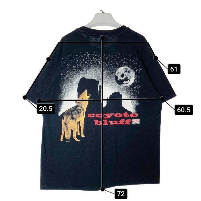 Marlboro マルボロ 90's Hanesボディ シングルステッチ Coyote Bluff ポケット付きTシャツ ブラック sizeXL 瑞穂店