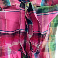 Polo Ralph Lauren ポロラルフローレン ANDY CAMP リネンコットン チェック 半袖 オープンカラーシャツ ピンク sizeXL 瑞穂店