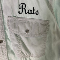 RATS ラッツ チェーン刺繡 ボタンダウンワークシャツ コットン テンセル マチ付 長袖 ミントブルー BDS-0301 Size M 福生店