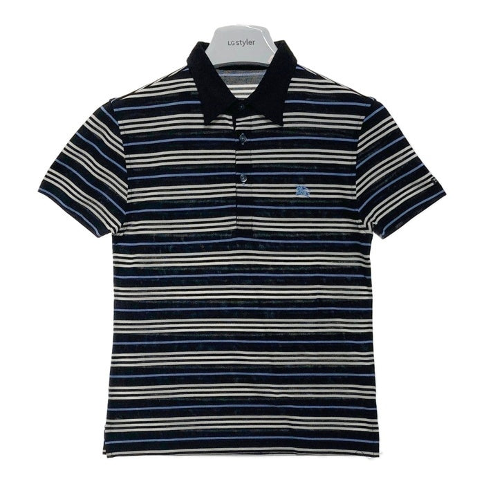 BURBERRY BLACK LABEL バーバリーブラックレーベル コットンボーダーポロシャツ ブラック BMV03-901-09 Size 1 瑞穂店
