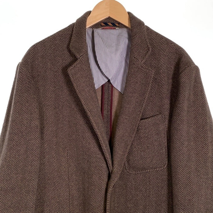 Brooks Brothers ブルックスブラザーズ コットンフランネル ヘリンボーン 2Bテーラードジャケット ブラウン エルボーパッチ Size L 福生店