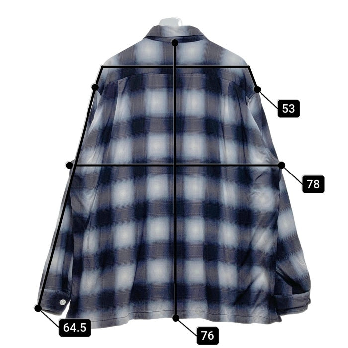 HOUSTON ヒューストン オンブレチェックシャツ レーヨン 長袖 ブラック 41188 Size XXL 瑞穂店