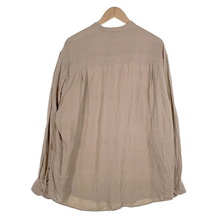 JOHN HENRY ジョンヘンリー リネン レーヨン バンドカラーチェックシャツ ベージュ Size L 福生店