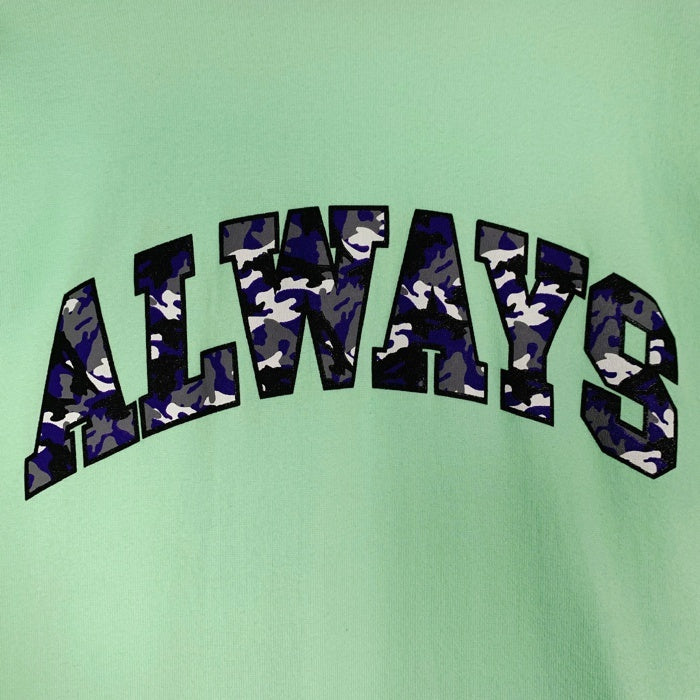 ALWAYS OUT OF STOCK オールウェイズアウトオブストック 迷彩 アーチロゴ プリントTシャツ グリーン Size XL 福生店