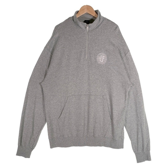 HUF ハフ コットン ハーフジップ スウェット グレー Size L 福生店