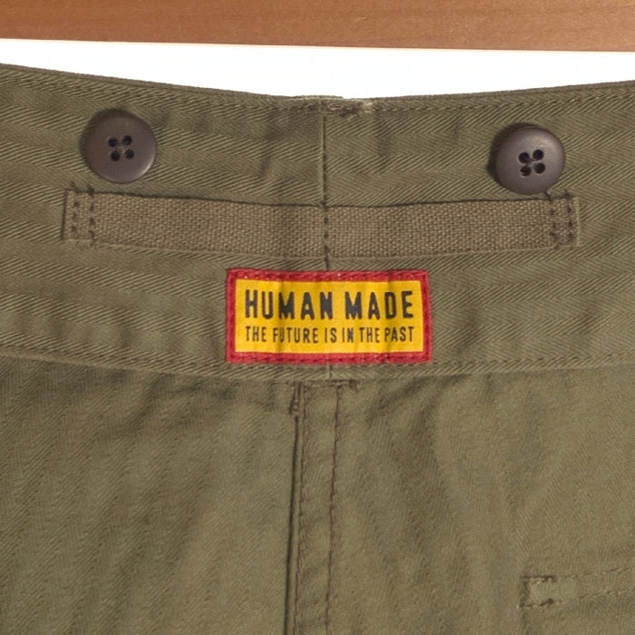 HUMAN MADE ヒューマンメイド STRAIGHT CARGO PANTS ストレートカーゴパンツ オリーブ ヘリンボーン HM29PT010 Size L 福生店