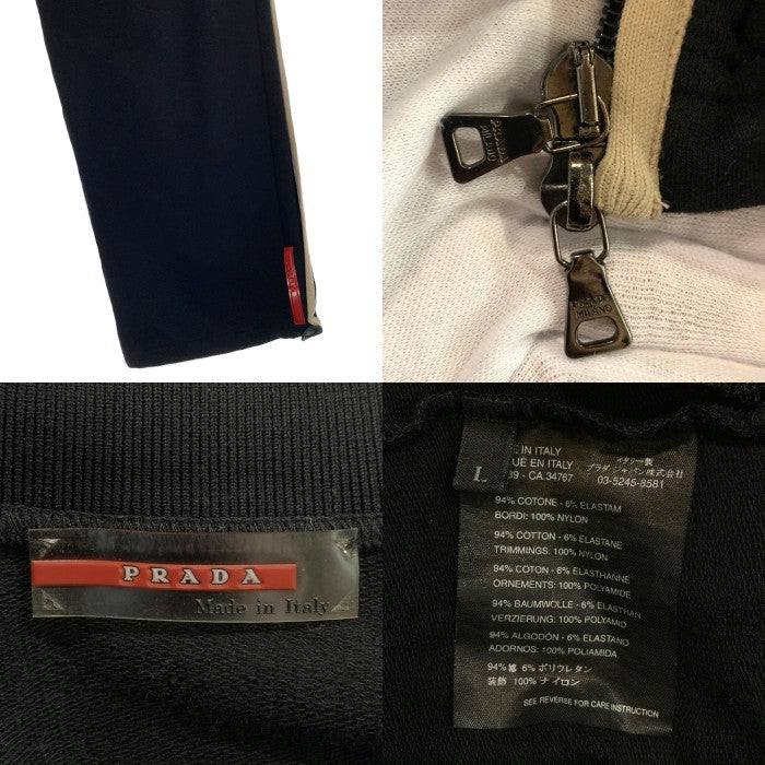 PRADA SPORT プラダスポーツ ジップアップ コットンジャケット パンツ セットアップ チャコールグレー 薄手 Size L M 福生店