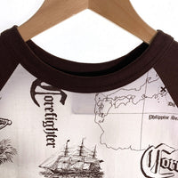 CORE FIGHTER コアファイター ラグランスリーブ マルチプリント Tシャツ ホワイト ブラウン 3 Size M 福生店
