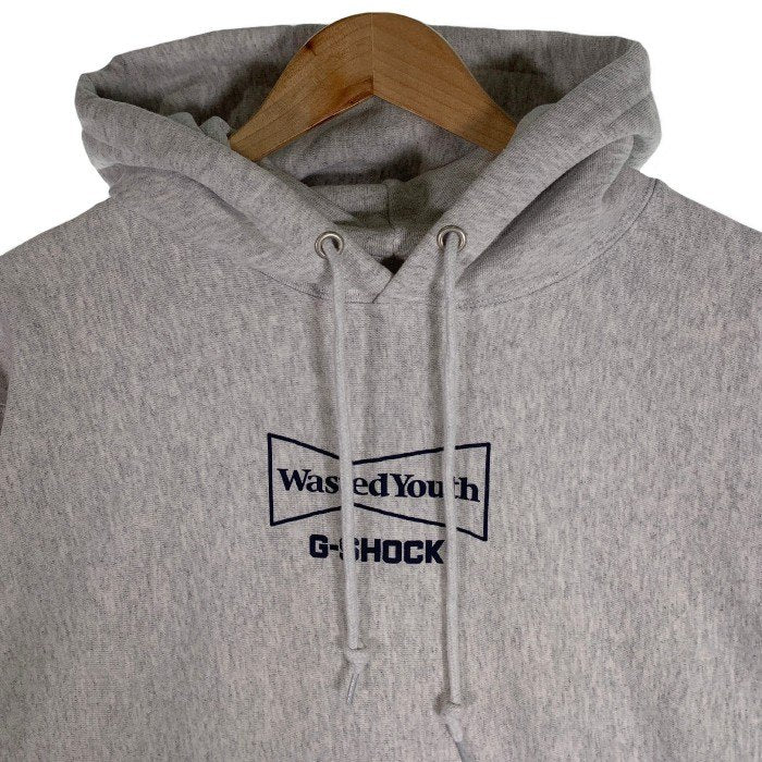 WastedYouth ウェイステッドユース CASIO G-SHOCK カシオ Hoodie プルオーバースウェットパーカー グレー Size XL 福生店