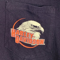 Harley-Davidson ハーレーダビッドソン ポケットTシャツ イーグル バイクプリント 2014コピーライト Size L 福生店