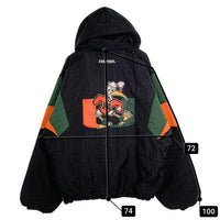 90's STARTER スターター マイアミハリケーンズ 大学 ナイロン プルオーバーパーカー 中綿 ブラック 韓国製 Size XL 福生店