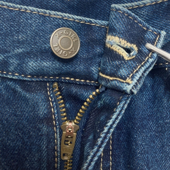 x-girl エックスガール LOW RISE DISTRESSED DENIM PANTS ローライズ ダメージ デニムパンツ インディゴ sizeM 瑞穂店