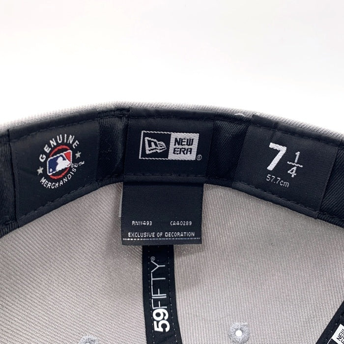 NEW ERA ニューエラ 59FIFTY Atlanta Braves アトランタ ブレーブス ベースボールキャップ グレー ブラック サイドパッチ Size 7 1/4 (57.7cm) 福生店