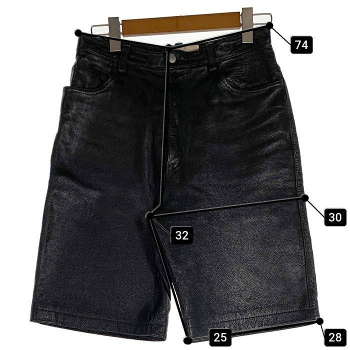 JOHNBULL ジョンブル レザーショートパンツ ハーフ ブラック 牛革 Size w74cm 福生店