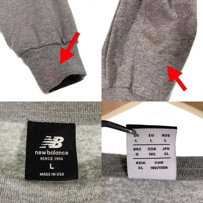 NEW BALANCE ニューバランス WTAPS ダブルタップス AW ACADEMY LS TEE 長袖 Tシャツ グレー Size L 福生店